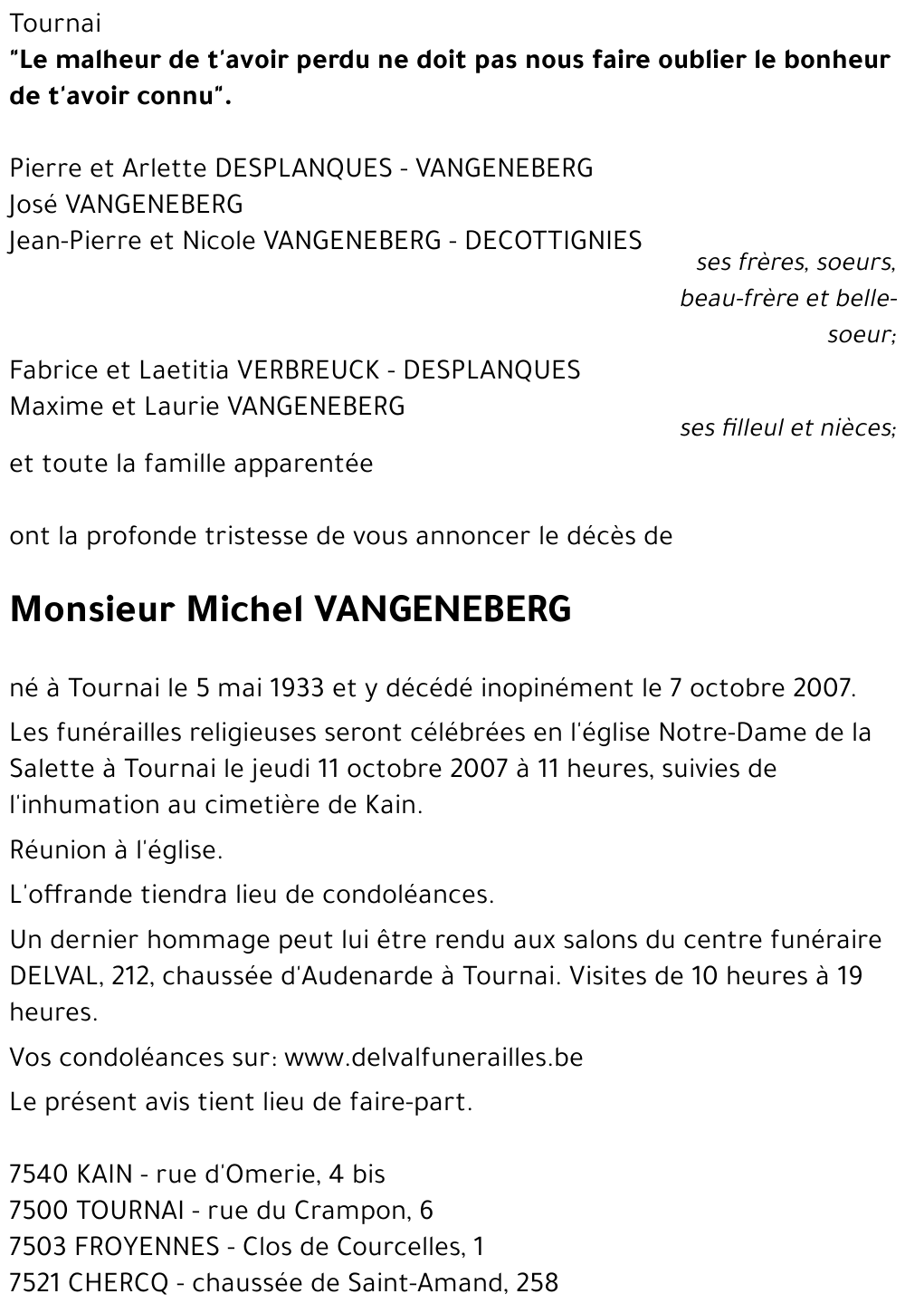 Michel VANGENEBERG