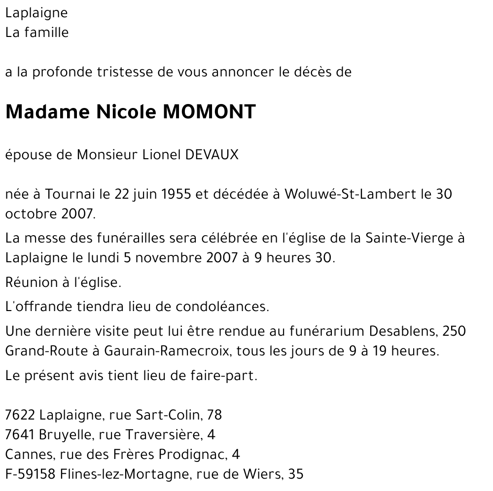 Nicole MOMONT