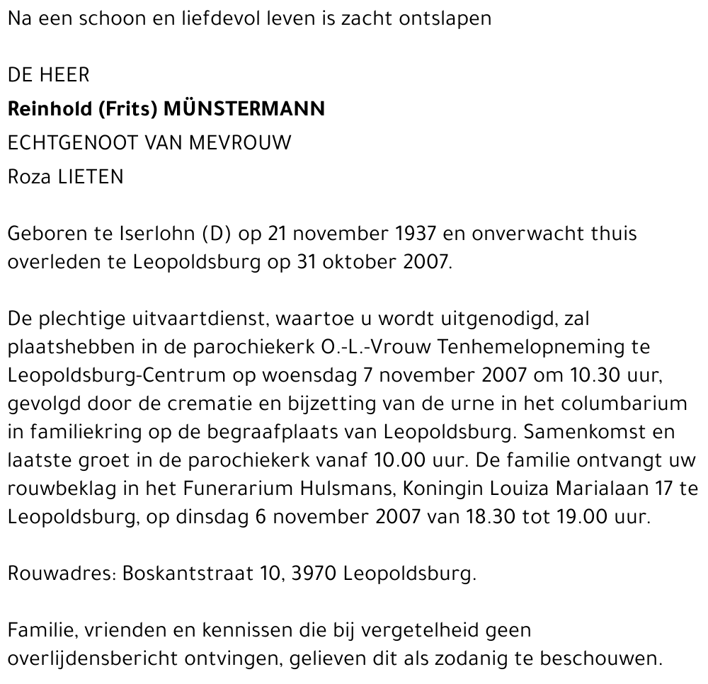 Reinhold (Frits) Münstermann