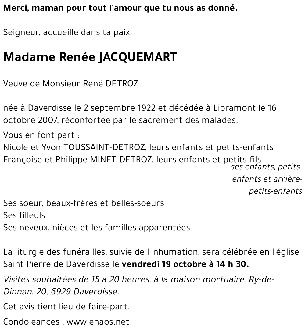 Renée JACQUEMART