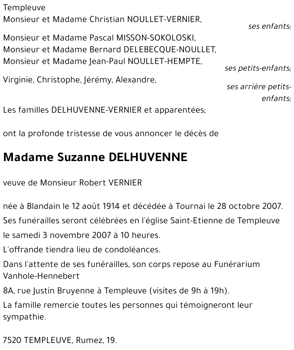 Suzanne DELHUVENNE