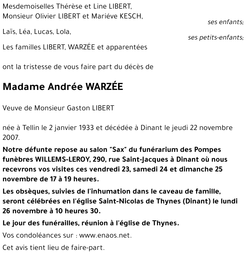 Andrée WARZÉE