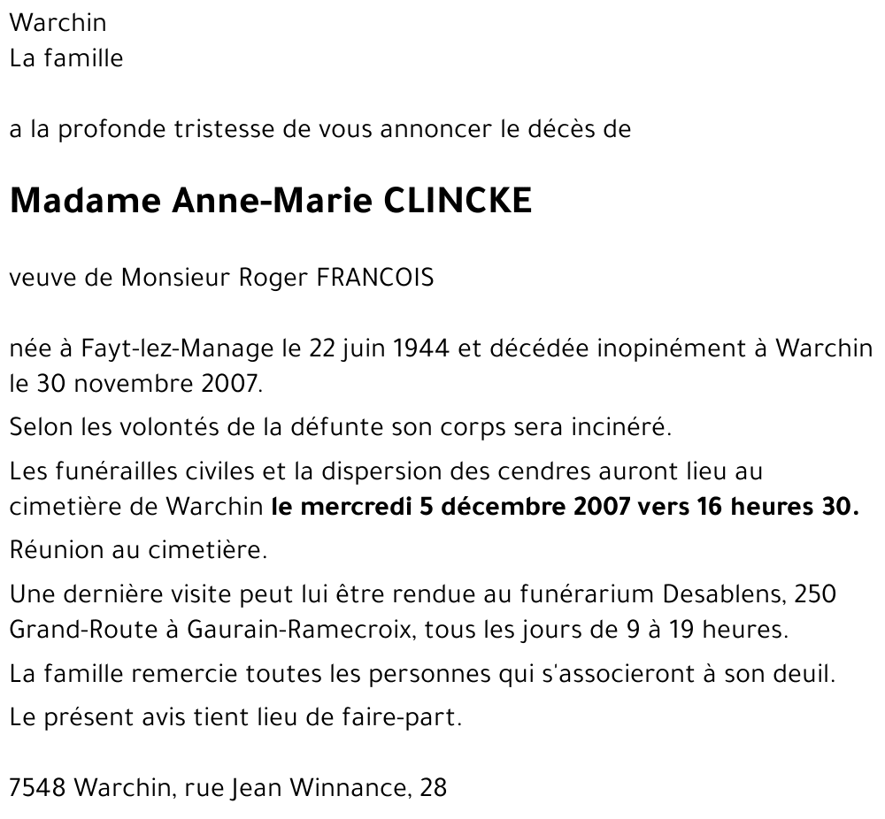 Anne-Marie CLINCKE