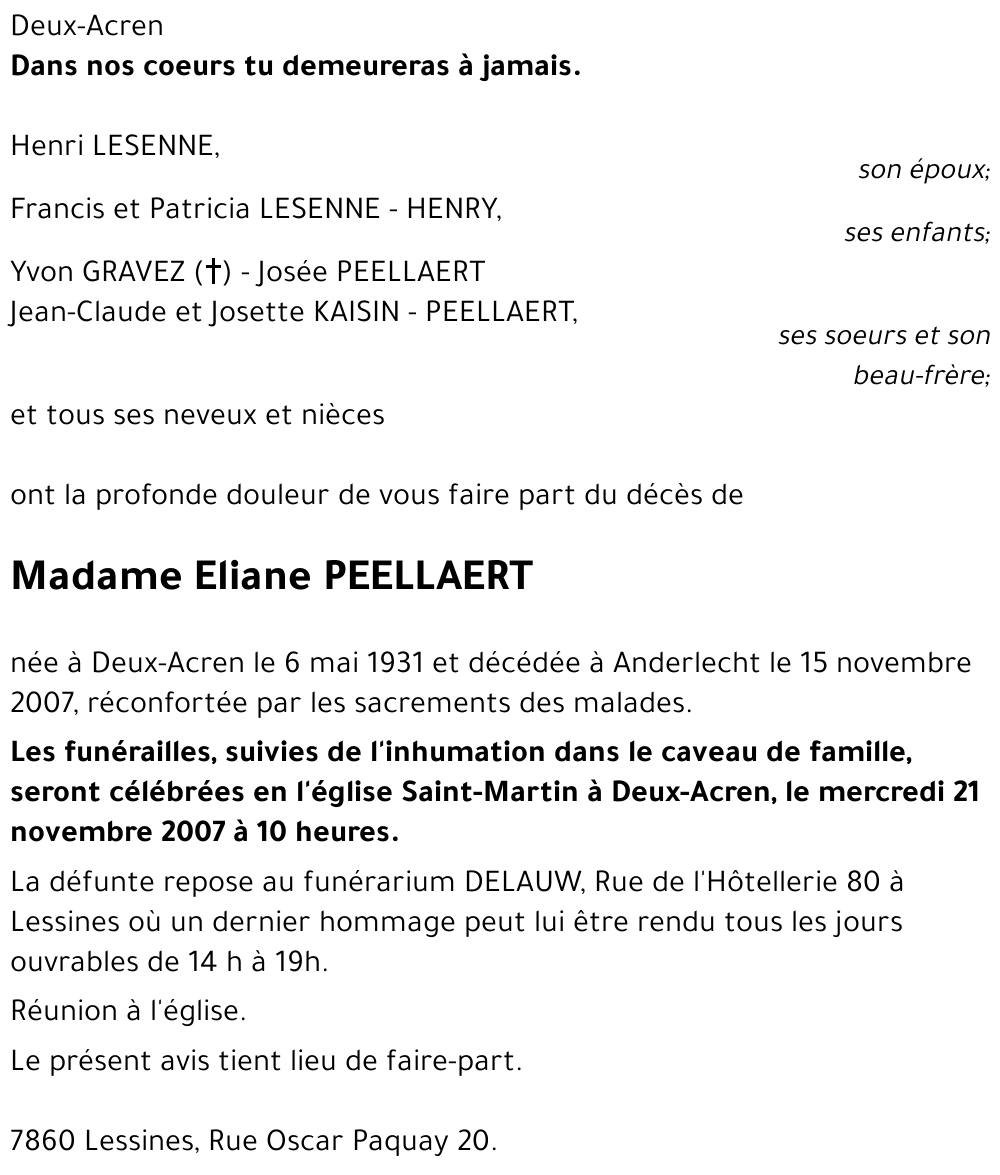 Eliane PEELLAERT