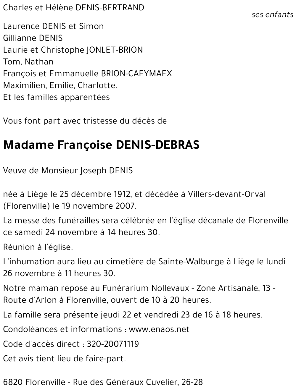 Françoise DENIS-DEBRAS