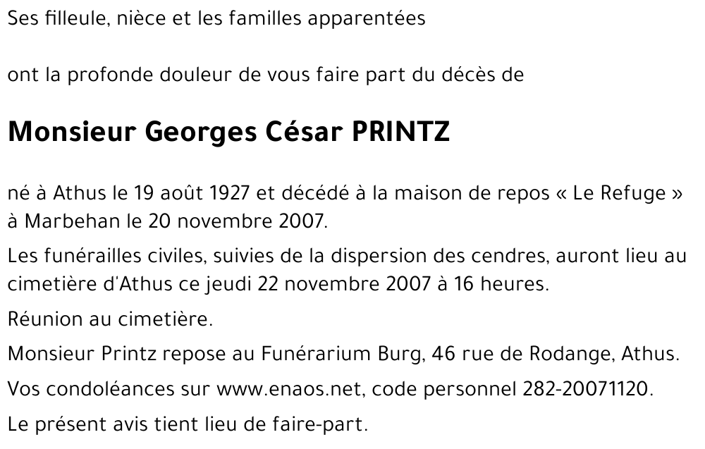 Georges César PRINTZ