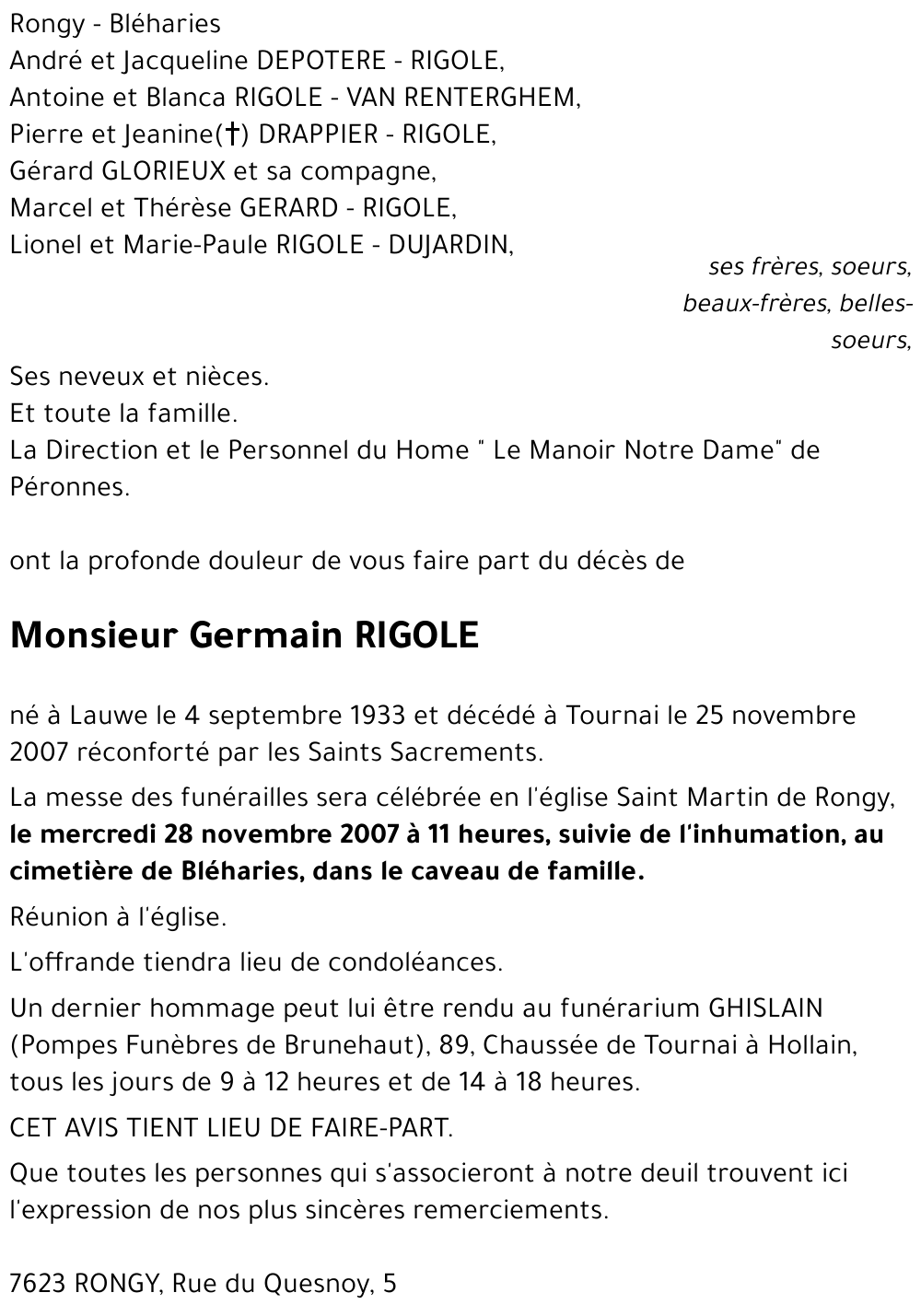 Germain RIGOLE