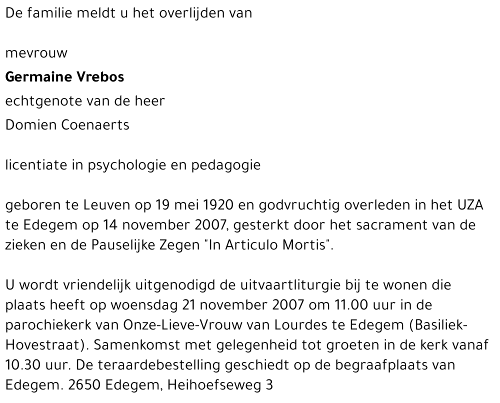 Germaine Malvine VREBOS