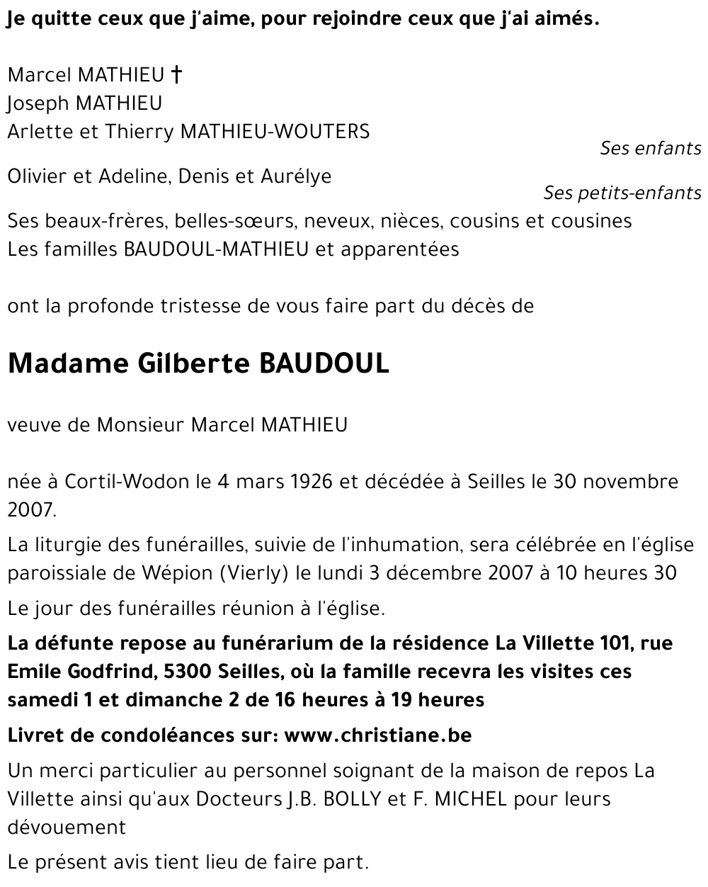 Gilberte BAUDOUL