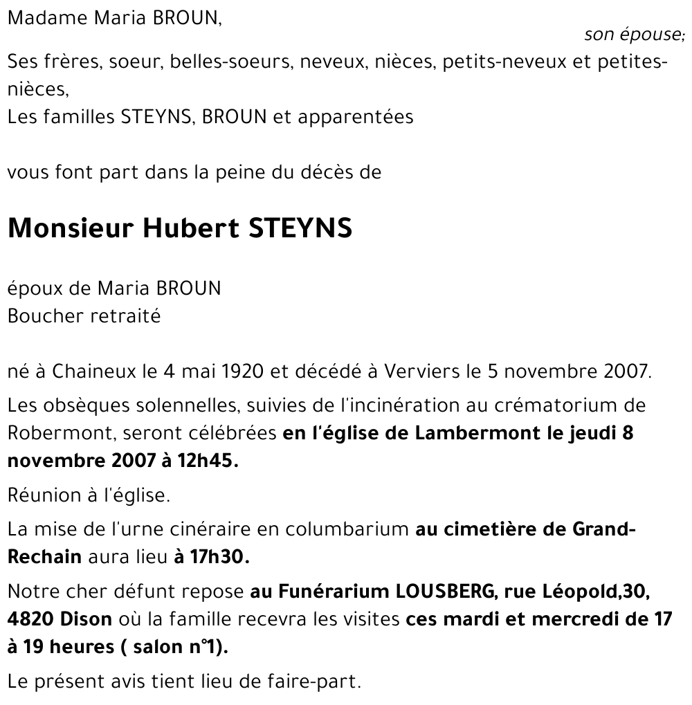 Hubert STEYNS