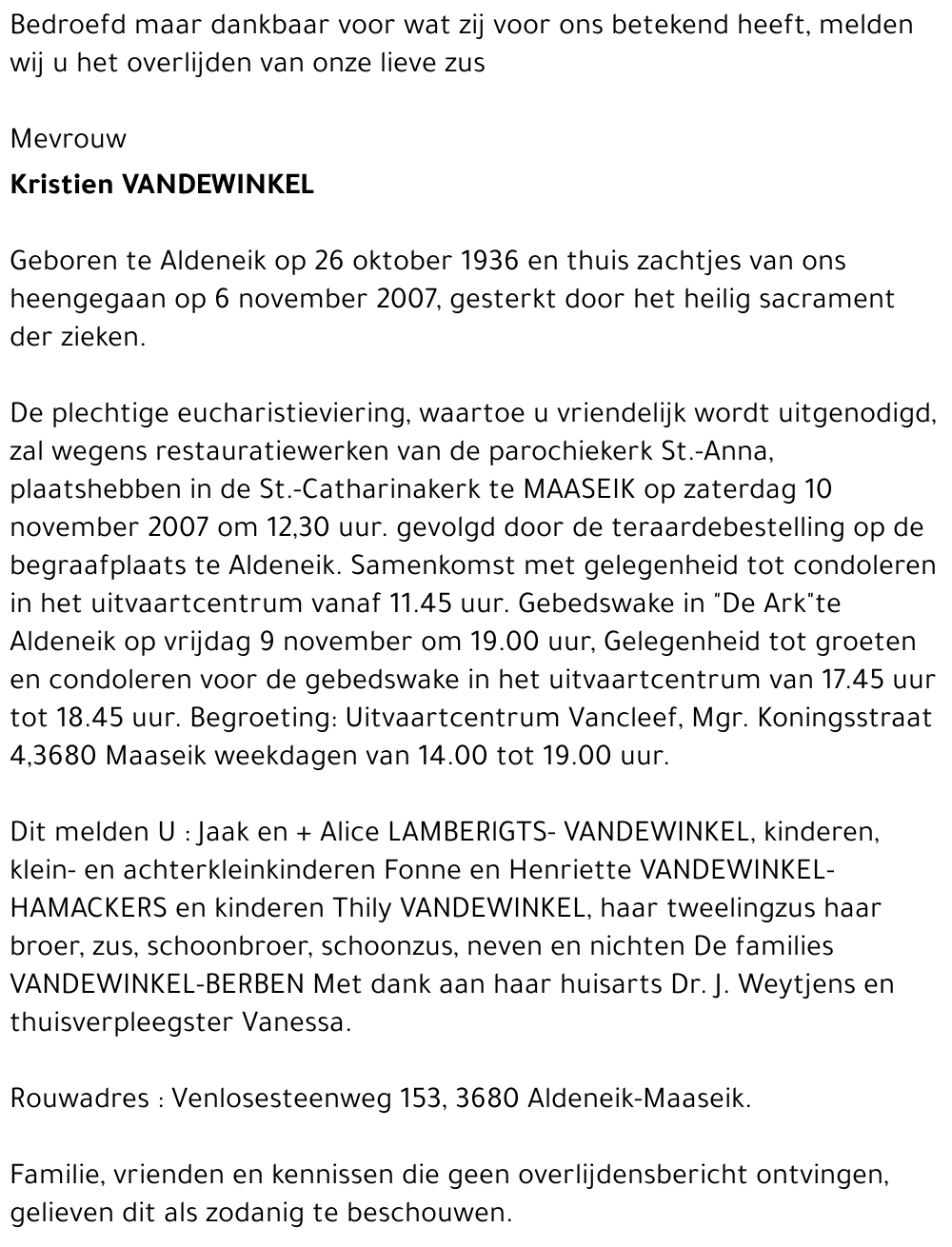 Kristien Vandewinkel