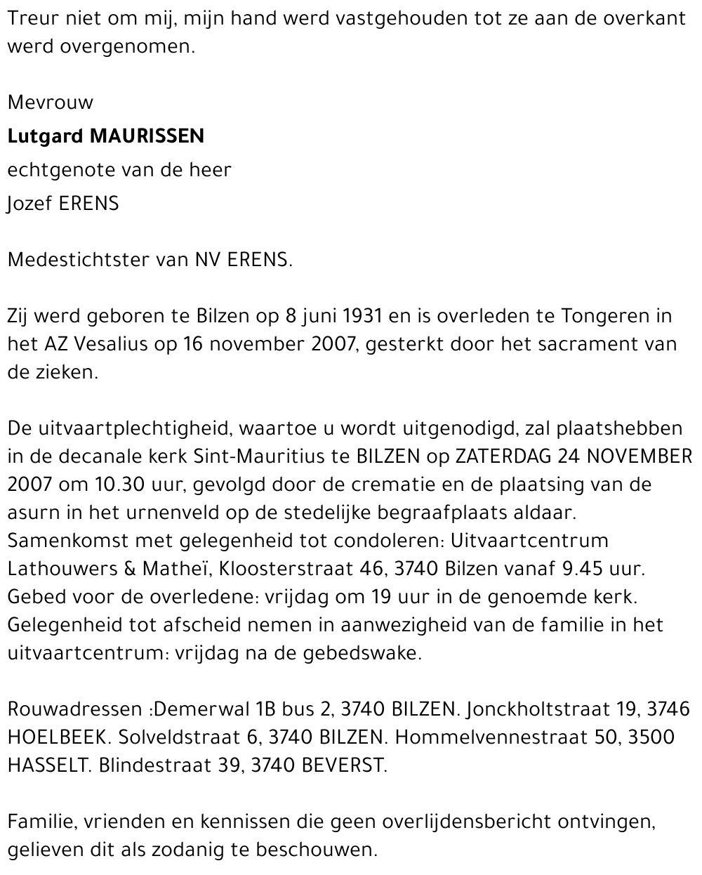 Lutgard MAURISSEN