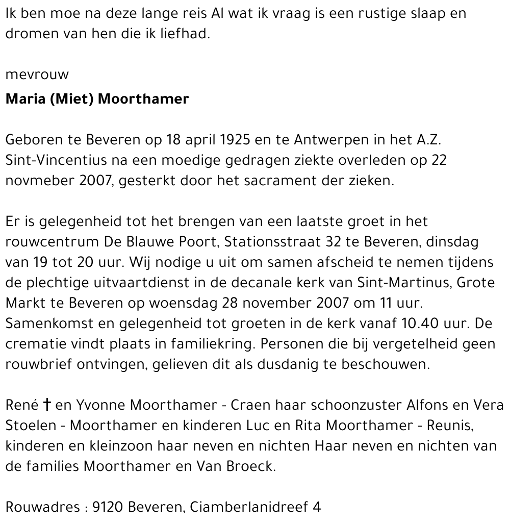 Maria (Miet) Moorthamer