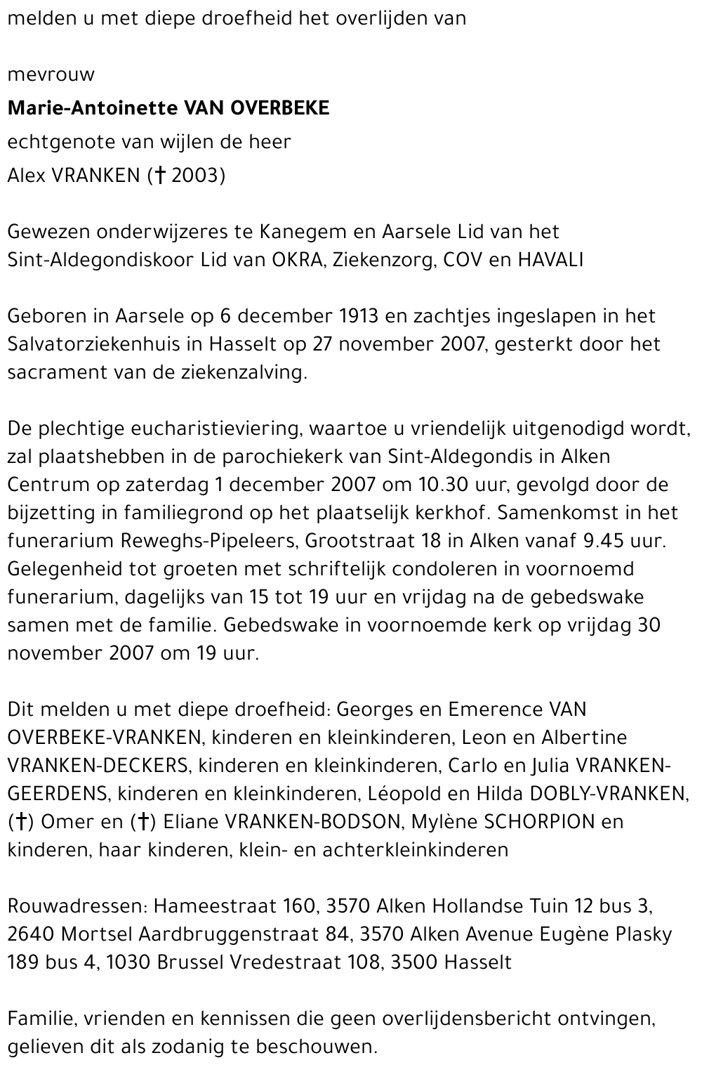 Marie-Antoinette Van Overbeke