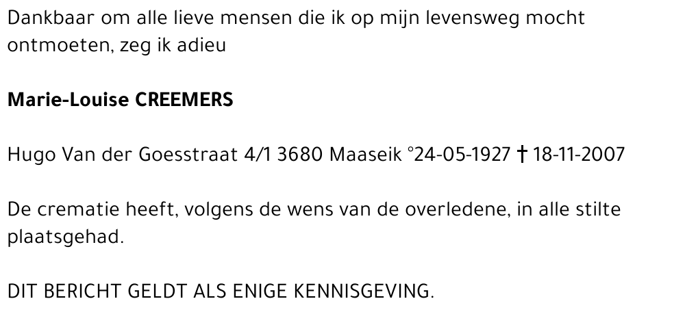 Marie-Louise Creemers