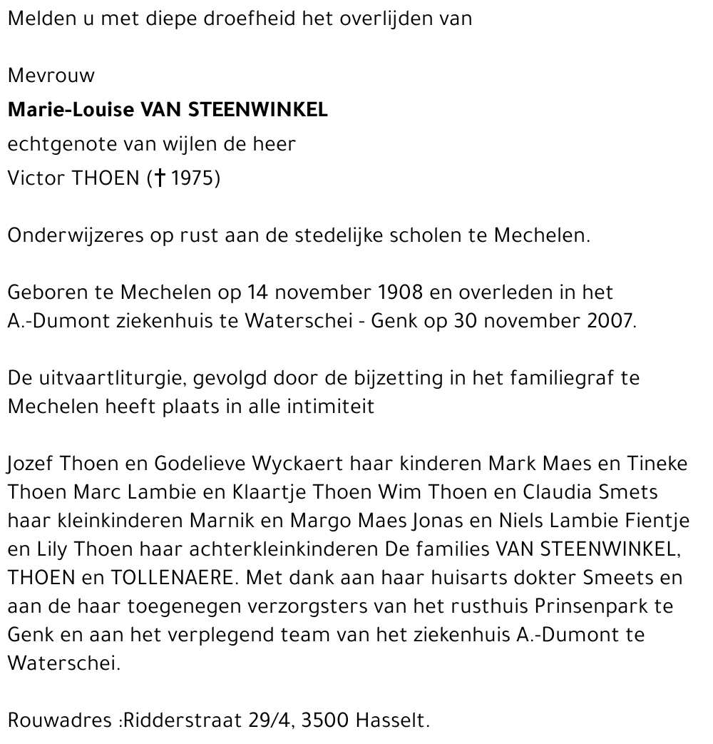 Marie-Louise Van Steenwinkel