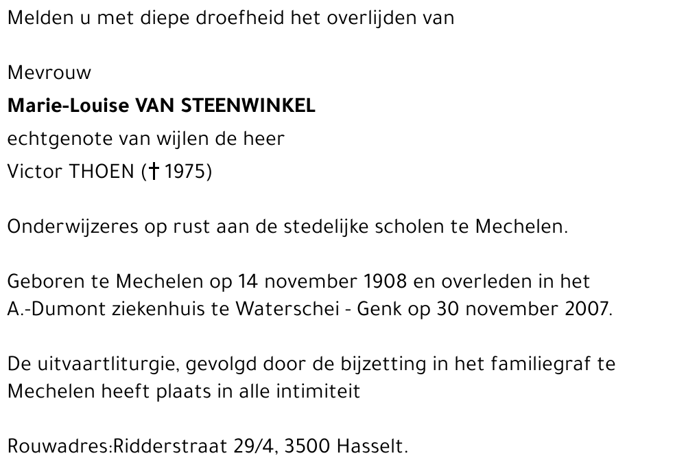 Marie-Louise Van Steenwinkel