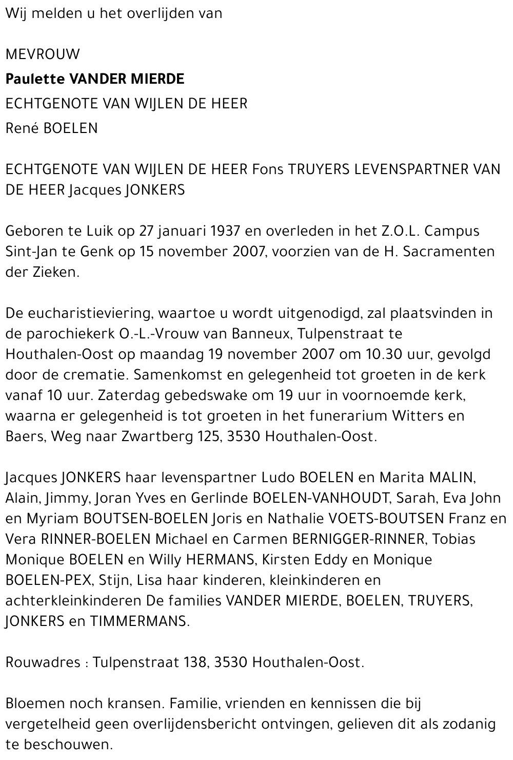 Paulette Vander Mierde