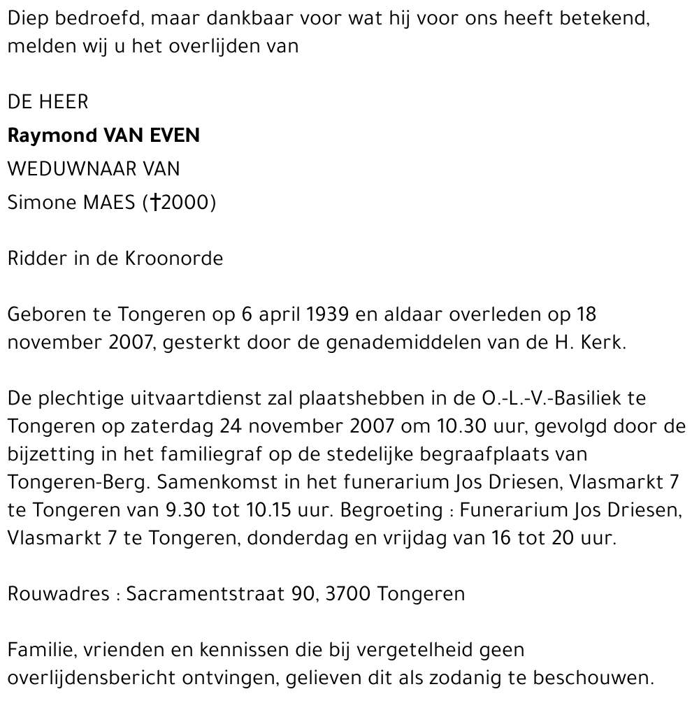 Raymond Van Even