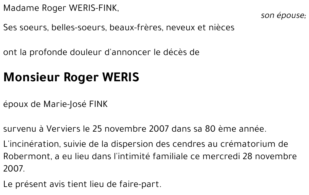 Roger WERIS