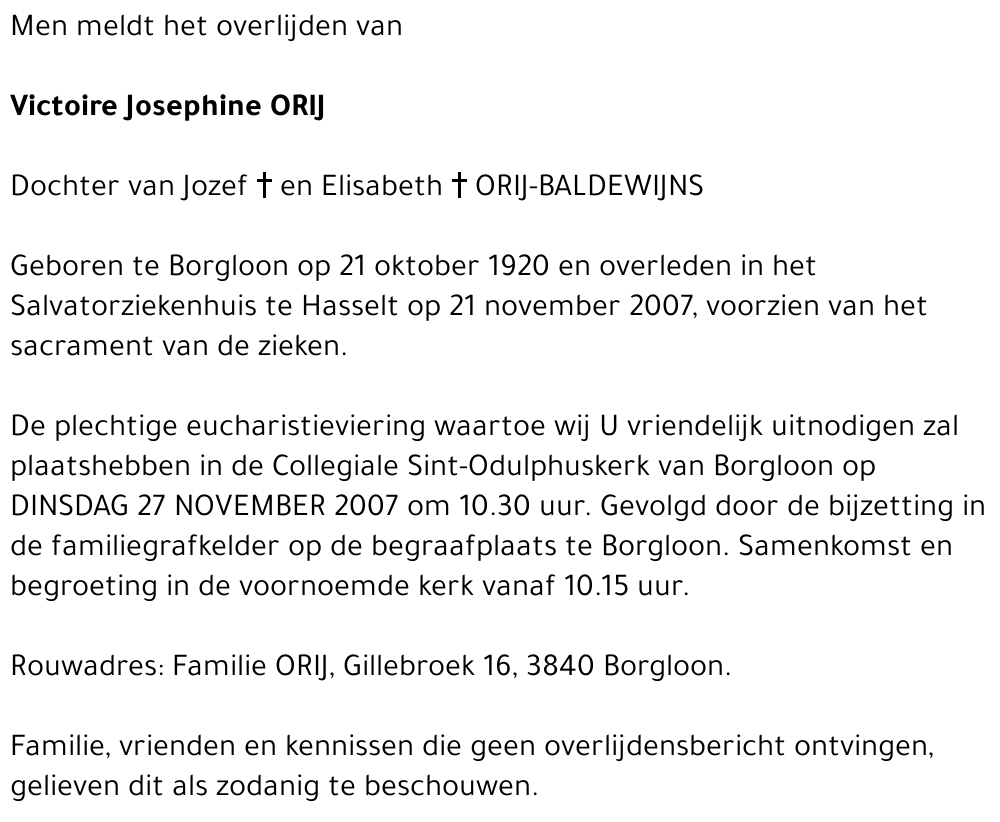 Victorine Josephine Orij