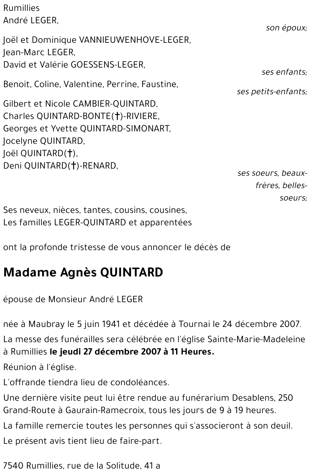 Agnès QUINTARD