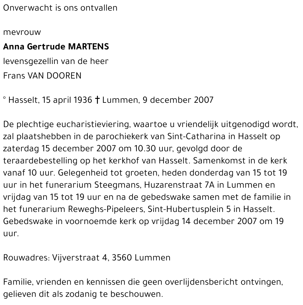 Anna Gertrude Martens