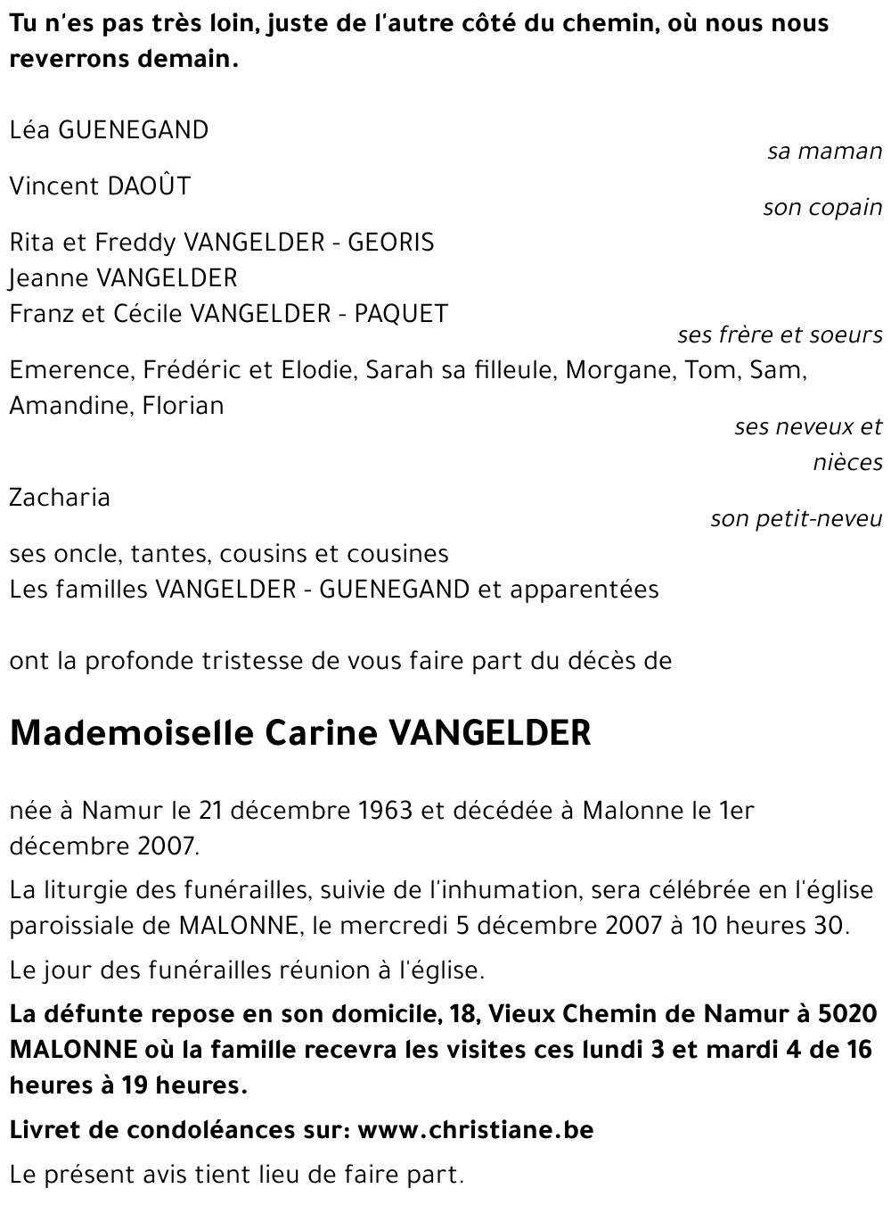 Carine VANGELDER