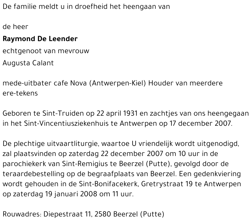 De Leender Raymond