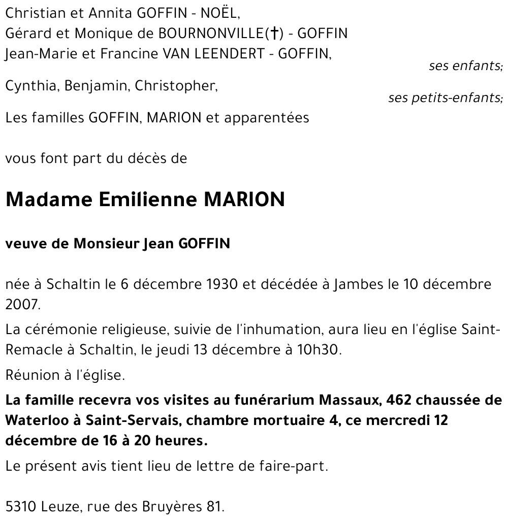 Emilienne MARION
