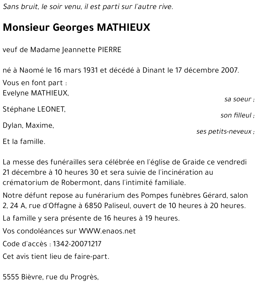 Georges MATHIEUX
