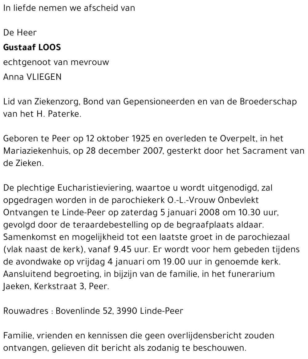 Gustaaf Johannes LOOS