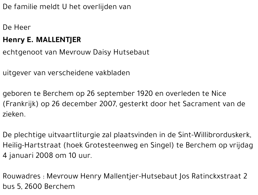 Henry Mallentjer