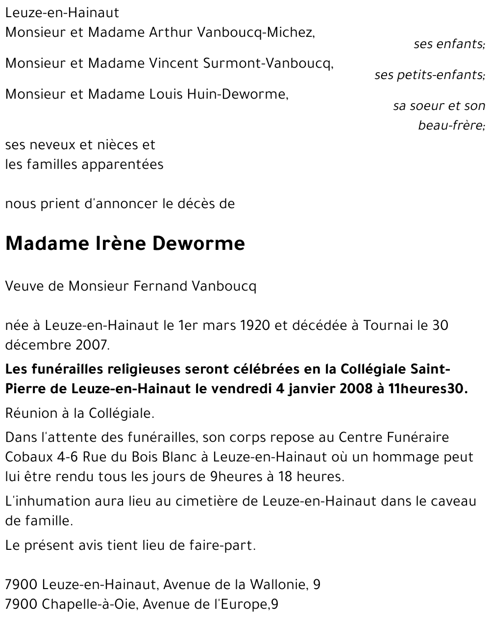 Irène Deworme