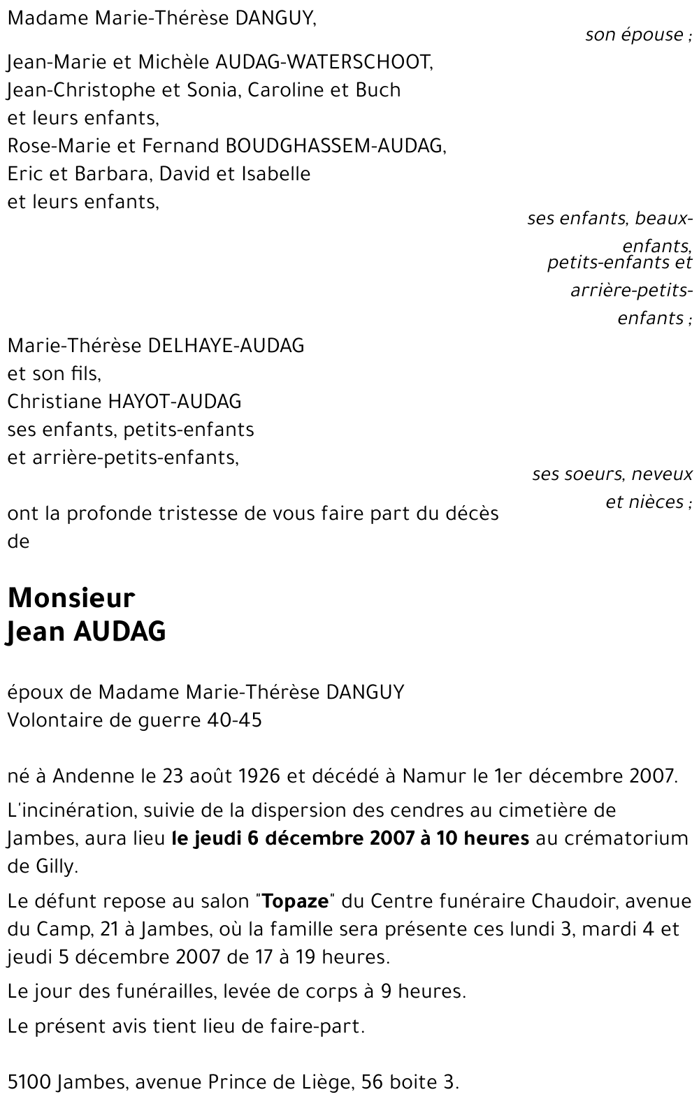 Jean AUDAG