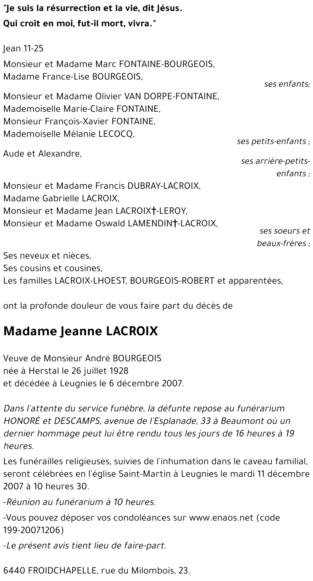 Jeanne LACROIX