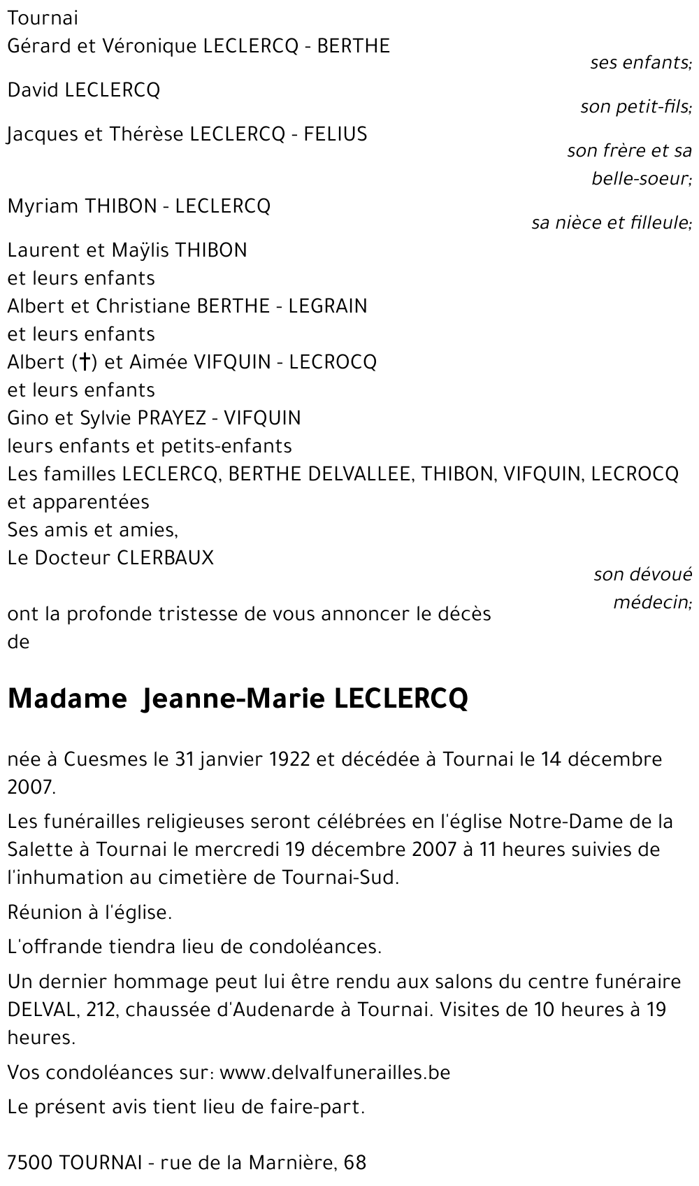 Jeanne-Marie LECLERCQ