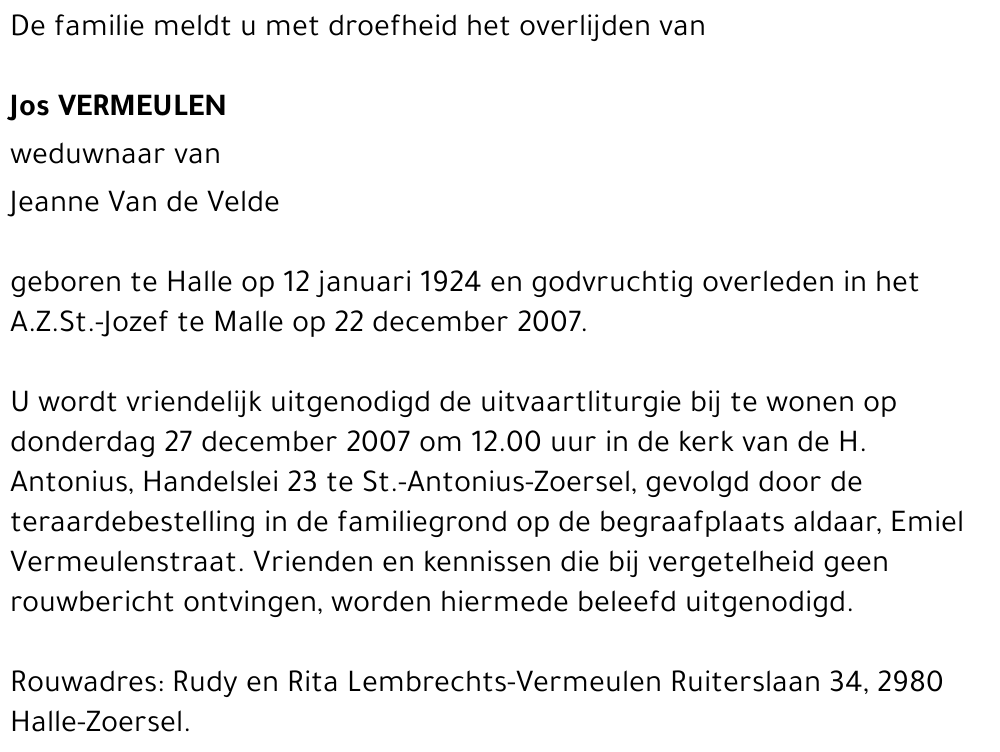 Jos VERMEULEN