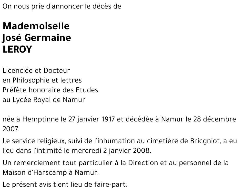 José Germaine LEROY