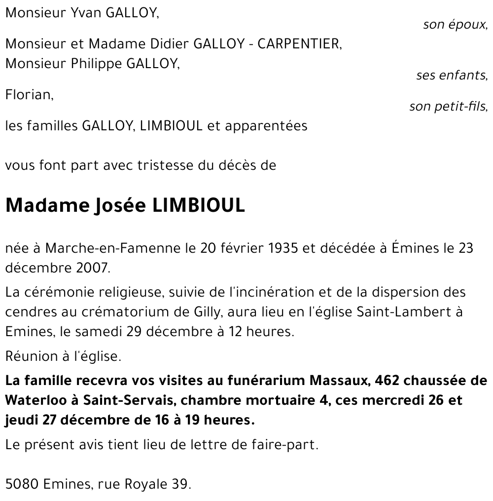Josée LIMBIOUL