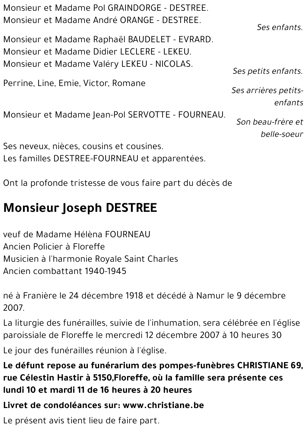 Joseph DESTREE