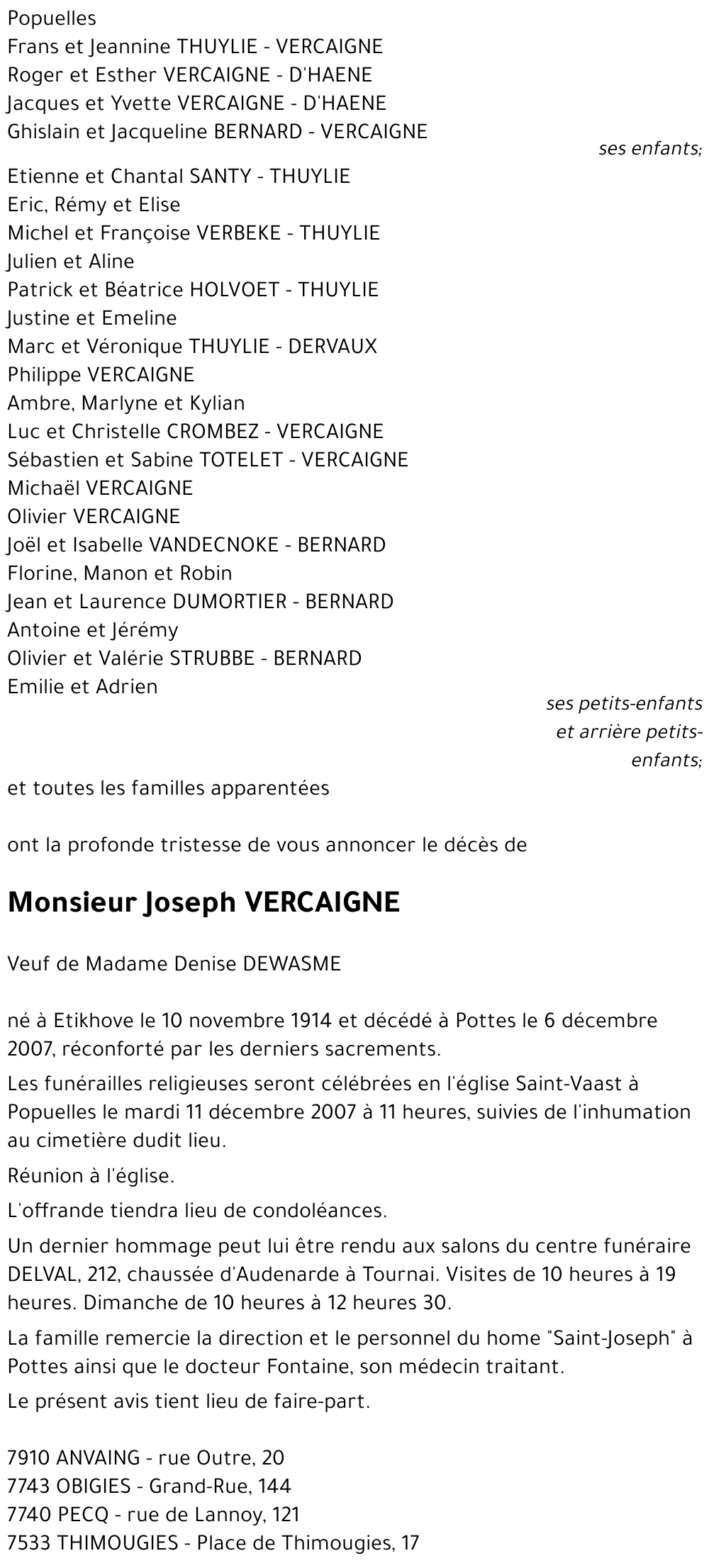 Joseph VERCAIGNE