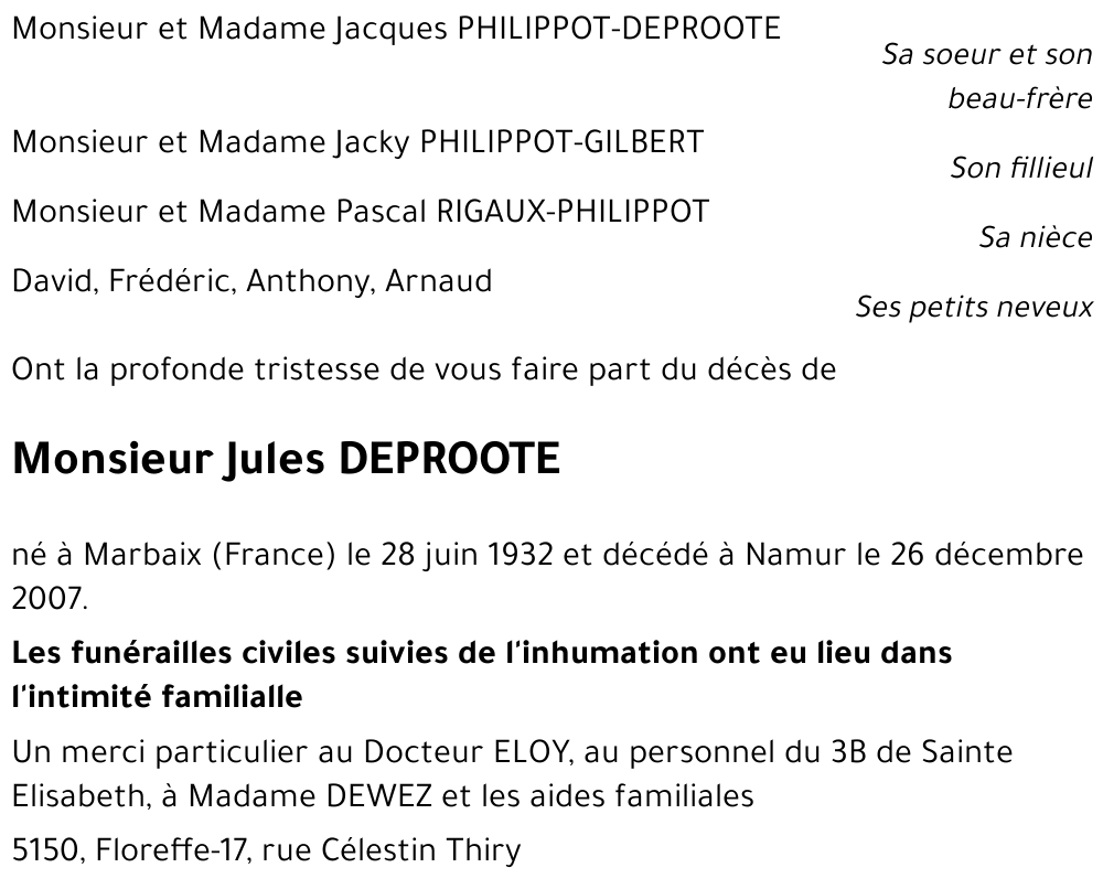 Jules DEPROOTE