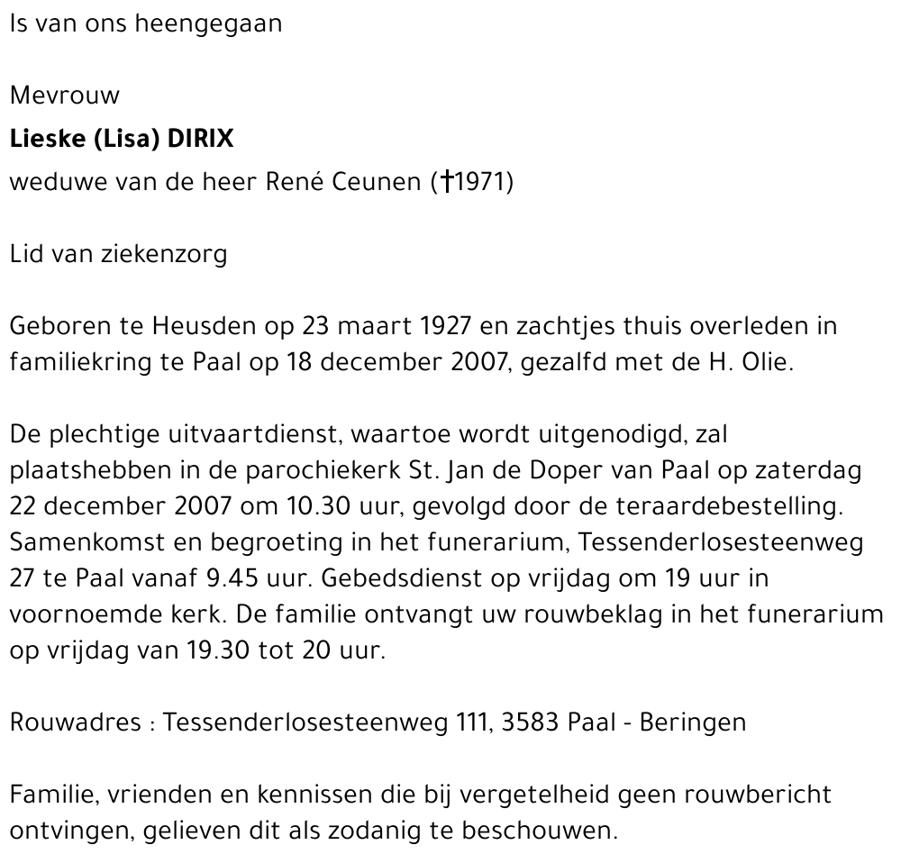 Lieske (Lisa) Dirix