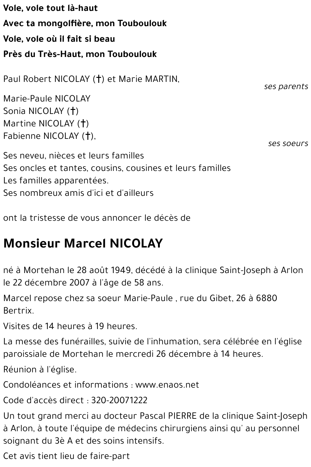 Marcel NICOLAY