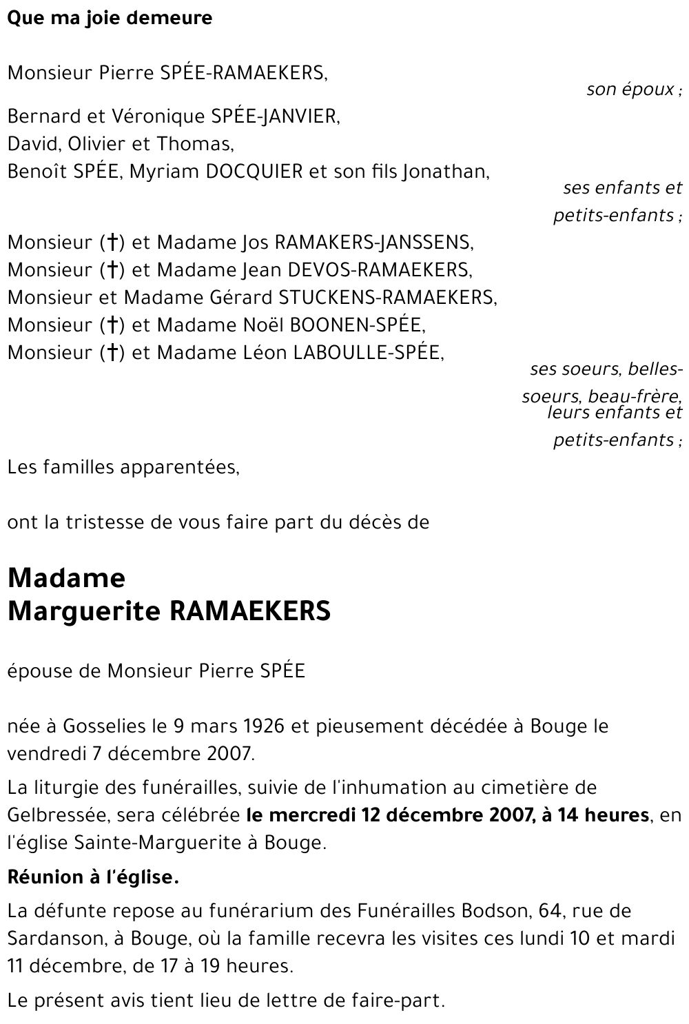 Marguerite RAMAEKERS