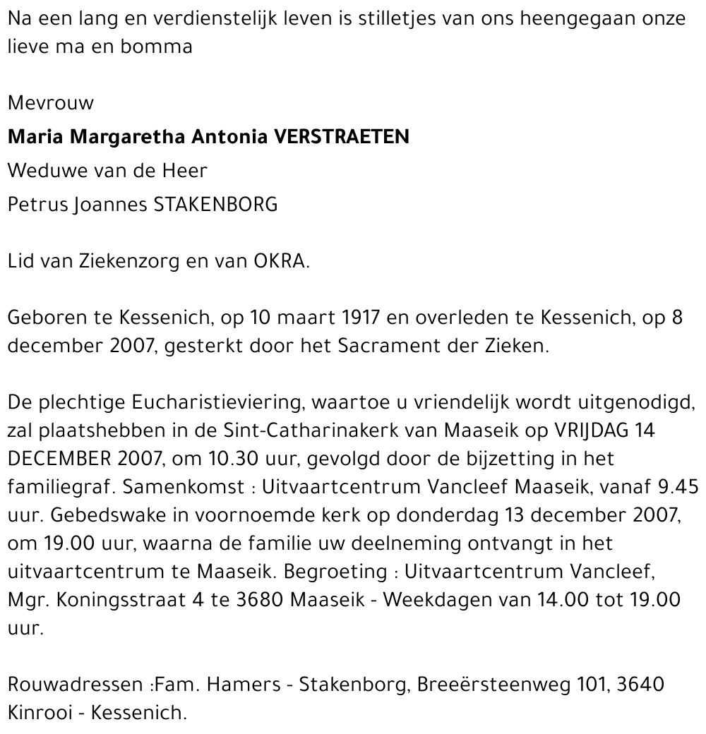 Maria Margaretha Antonia Verstraeten