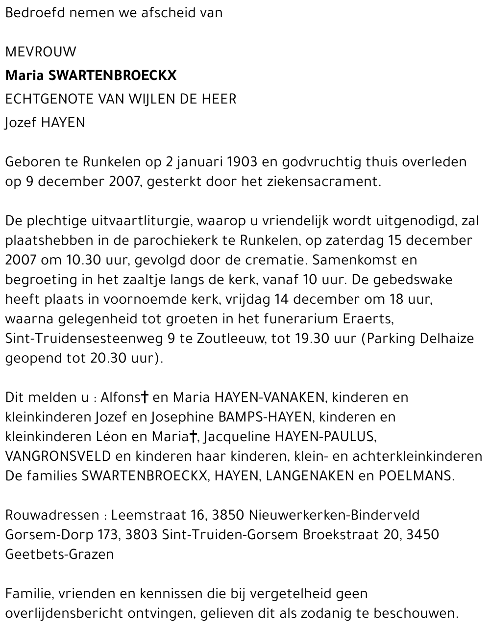 Maria Swartenbroeckx