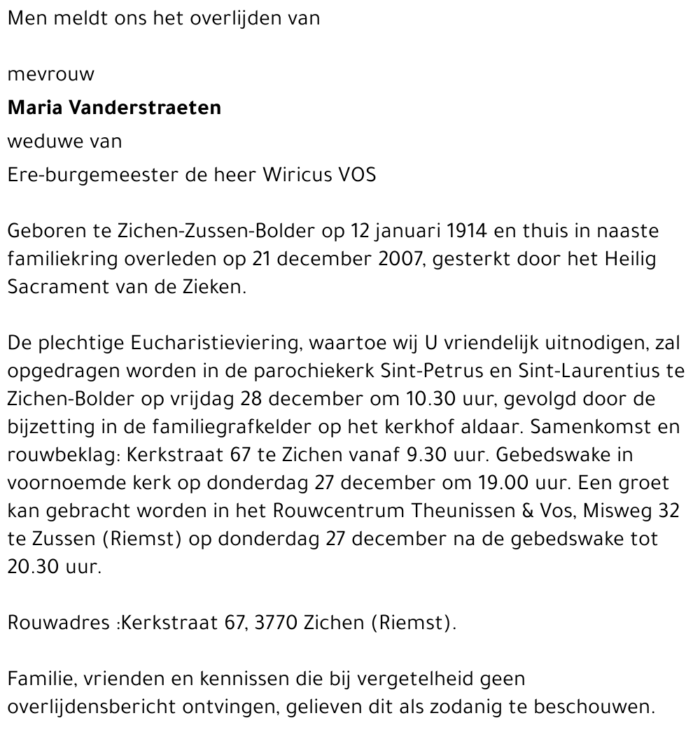 Maria Vanderstraeten