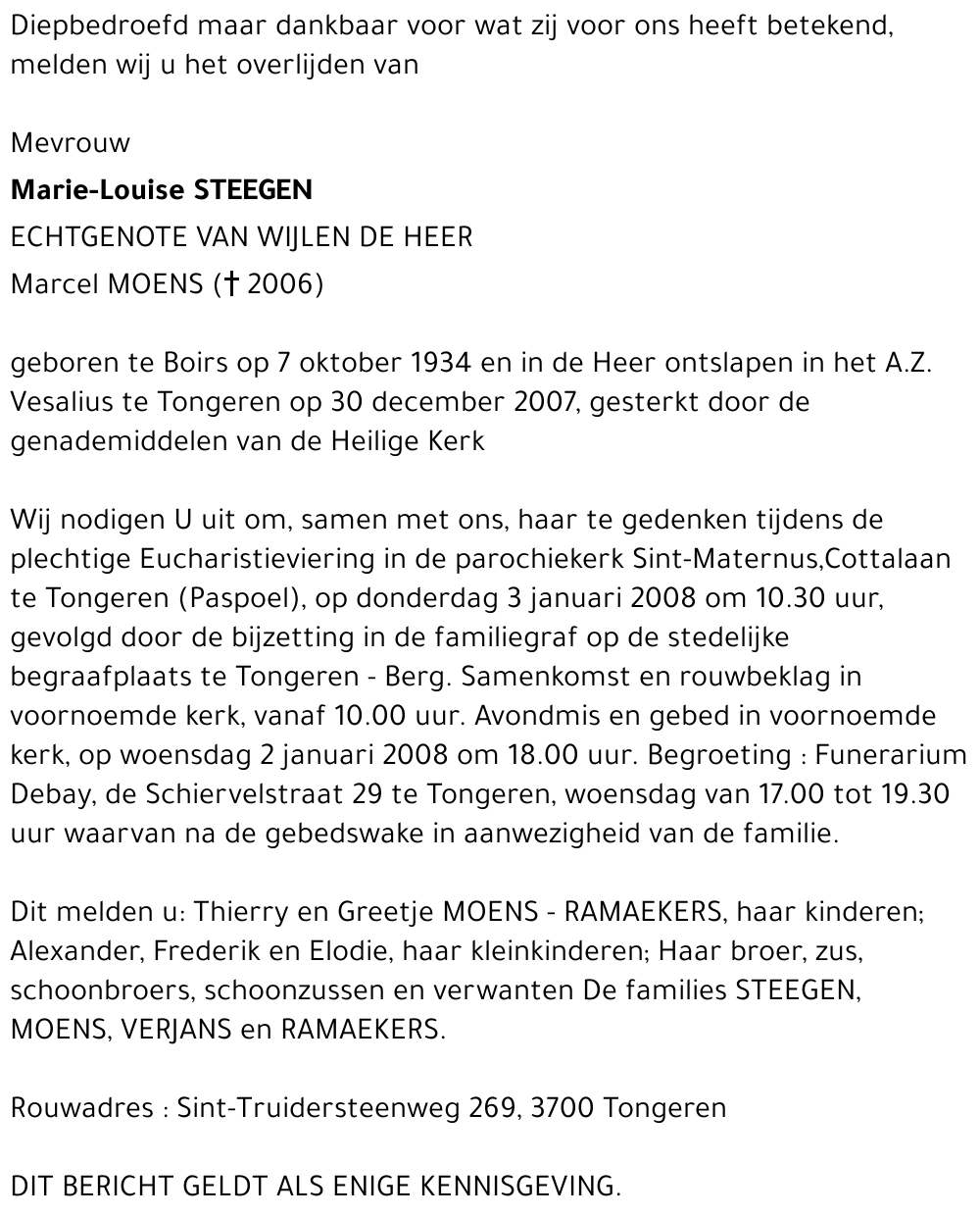 Marie-Louise STEEGEN